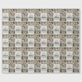 Beige moderne multi foto Santa Christmas Cadeaupapier (Vlak)