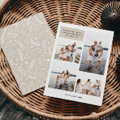 Beige Moderne Neutrale 4 Foto Elegant Feestdagenkaart