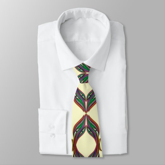 Beige moderne psychedelische mandala patroon stropdas (Gebonden)