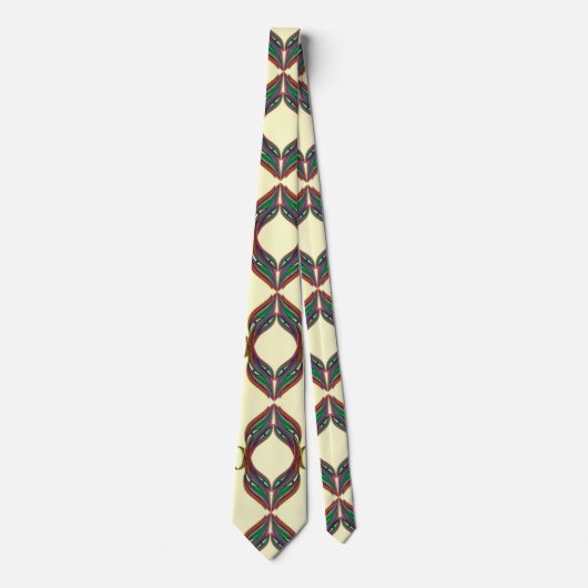 Beige moderne psychedelische mandala patroon stropdas (Voorkant)