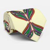 Beige moderne psychedelische mandala patroon stropdas (Opgerold)