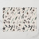 beige moderne scandi elegante kerstfoto folie feestdagenkaart (Achterkant)