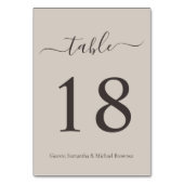 Beige Moderne Script Romantisch Tafelnummer Bruilo (Achterkant)