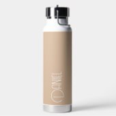 Beige moderne typografie gepersonaliseerd waterfles (Links)