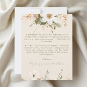 Beige Moderne Waterverf Bloemen Huwelijk Bedankkaart