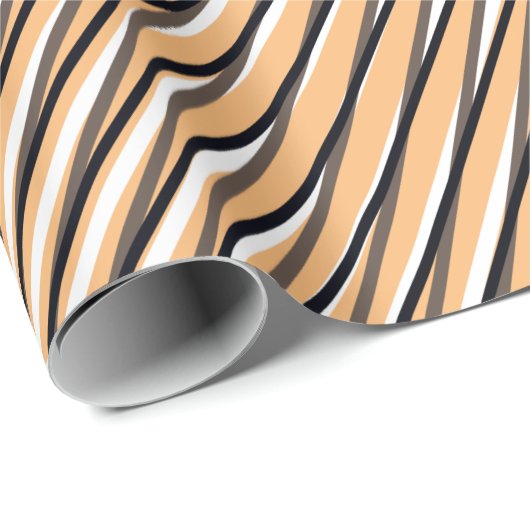 Beige moiré strepen - Optische illusie - Abstract Cadeaupapier (Rol Hoek)