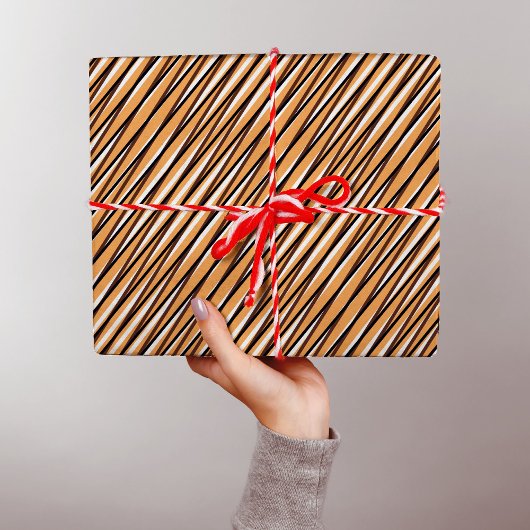 Beige Moiré Stripes - Optische illusie - Abstract Cadeaupapier