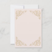 Beige Monogram Barok Wedding RSVP Kaart (Achterkant)