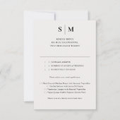 Beige Monogram Classic Wedding RSVP (Voorkant)