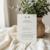 Beige Monogram Classic Wedding RSVP