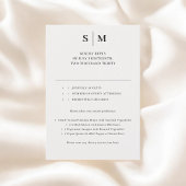 Beige Monogram Classic Wedding RSVP