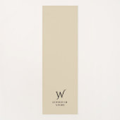 Beige Monogram en Naam Yoga Mat (Voorkant)