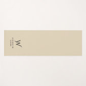 Beige Monogram en Naam Yoga Mat (Voorkant (horizontaal))