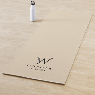 Beige Monogram en Naam Yoga Mat