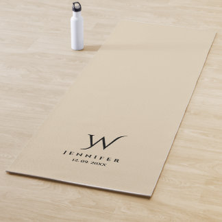 Beige Monogram en Naam Yoga Mat