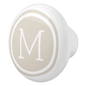 Beige monogram gepersonaliseerde ladeknop keramische knop (Rechts)