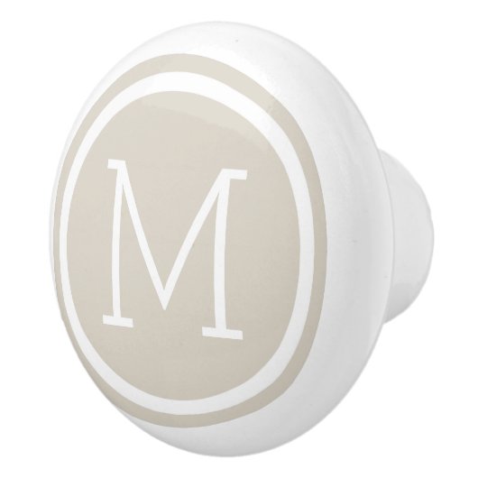 Beige monogram gepersonaliseerde ladeknop keramische knop (Rechts)