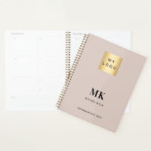 Beige monogram initialen business 2026 planner (Display)