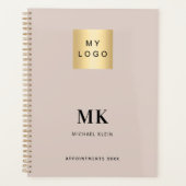Beige monogram initialen business 2026 planner (Voorkant)