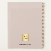 Beige monogram initialen business 2026 planner (Achterkant)