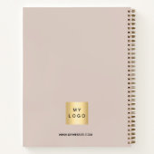 Beige monogram initialen business logo notitieboek (Achterkant)