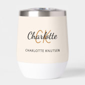 Beige monogram initialen naam eenvoudig (Voorkant)