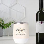 Beige monogram initialen naam eenvoudig