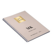 Beige monogram initialen zakelijk logo notitieboek (Rechterzijde)