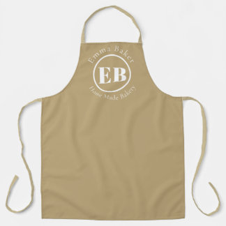 Beige Monogram Koks Schort Met Aangepast Bakkerij