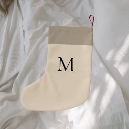 Beige monogram modern minimalistisch kleine kerstsok