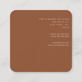 Beige Monogram Terracotta Bruine Stippen Print Vierkante Visitekaartje (Achterkant)