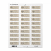 Beige Monogram Wreatadlabel Etiket (Full Sheet)