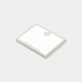 Beige Monogram Wreath Post-it Notes (Schuin)