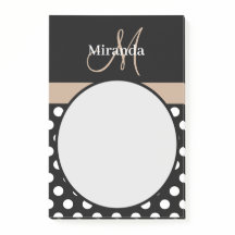 Beige Monogram Zwart Wit Polka Dot