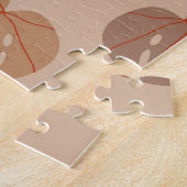 Beige Monstera bladeren: Trendy handgetekend patro Legpuzzel (Zijkant)