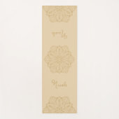 Beige Mooie Mandala Met Aangepaste Naam Yogamat (Voorkant)