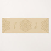 Beige Mooie Mandala Met Aangepaste Naam Yogamat (Voorkant (horizontaal))