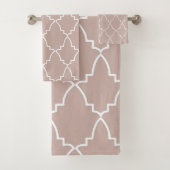 Beige Moroccan Lattice Pattern Bad Handdoek (Insitu)