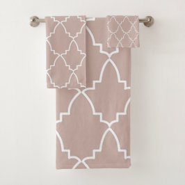 Beige Moroccan Lattice Pattern Bad Handdoek