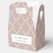 Beige Moroccan Lattice Pattern Bedankdoosjes (Geopend)