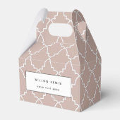 Beige Moroccan Lattice Pattern Bedankdoosjes (Voorkant Zijde)