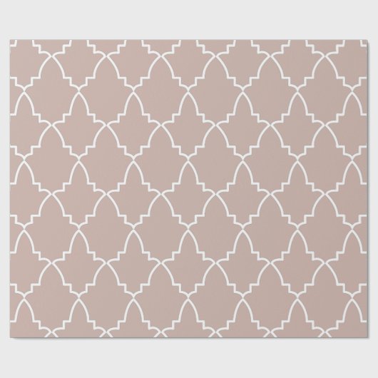 Beige Moroccan Lattice Pattern Cadeaupapier (Vlak)