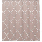 Beige Moroccan Lattice Pattern Douchegordijn (Voorkant)