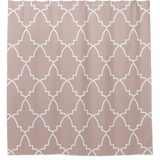 Beige Moroccan Lattice Pattern Douchegordijn (Voorkant)