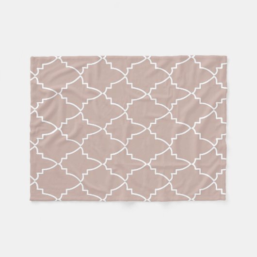 Beige Moroccan Lattice Pattern Fleece Deken (Voorkant (Horizontaal))