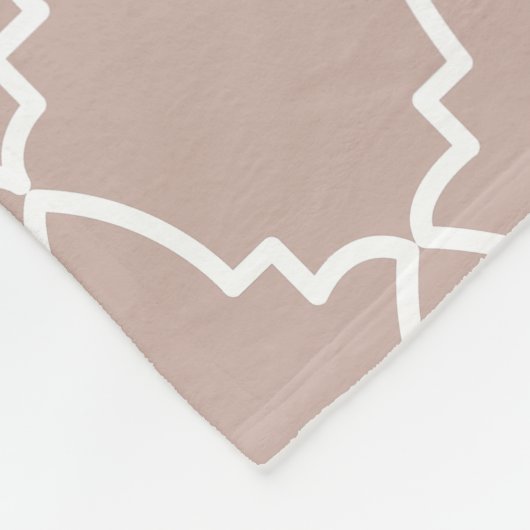 Beige Moroccan Lattice Pattern Fleece Deken (Hoek)