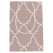 Beige Moroccan Lattice Pattern Medium Cadeauzakje (Voorkant)