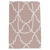 Beige Moroccan Lattice Pattern Medium Cadeauzakje (Achterkant)