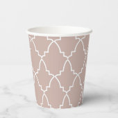 Beige Moroccan Lattice Pattern Papieren Bekers (Achterkant)