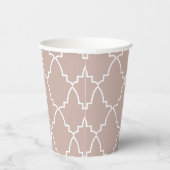 Beige Moroccan Lattice Pattern Papieren Bekers (Rechts)